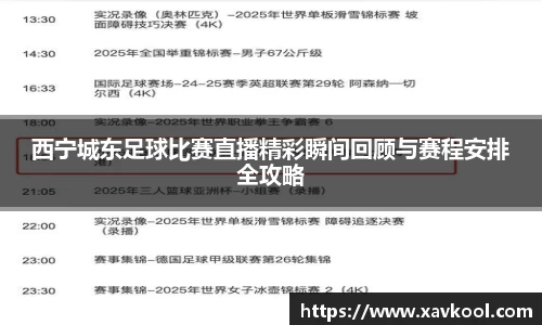 西宁城东足球比赛直播精彩瞬间回顾与赛程安排全攻略